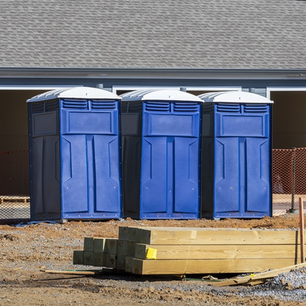 how often are the porta potties cleaned and serviced during a rental period in Brenda